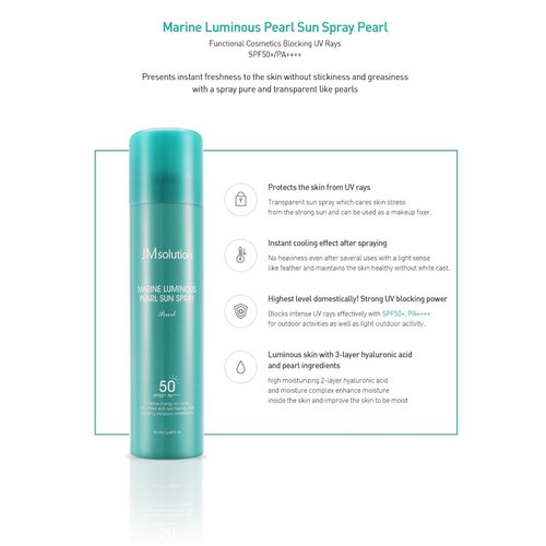 Sunscreen Marine Luminous Pearl Sun Shield Facial and Body Mist, SPF 50+, PA++++, 6.08 fl oz (180ml)