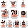 10 Pieces Rose Gold 70th Birthday Decoration,70th Birthday Centerpieces for Tables， Happy 70th Honeycomb Table Topper for Women,70th Birthday Table Sign Decor