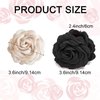Vsdski Flower Hair Clips Rose Flower Claw Clips Spring Summer Hair Accessories for Women Elegant Hawaiian Floral Black Apricot Floral Hairpins Strong Hold Claw Clips for Beach Wedding Decor 2PCS