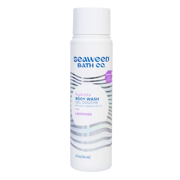 Seaweed Bath Co. Hydrate Body Wash, Lavender Scent, 12 Ounce, Shower Gel for Men & Women, Vegan, Paraben Free, Sulfate Free, Cruelty Free