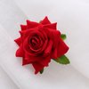 4Pcs Rose Hair Clips Red Flower Hairpins Women Bridal Dancer Party Wedding Birthday Daily Vintage Barrette Hair Accessories