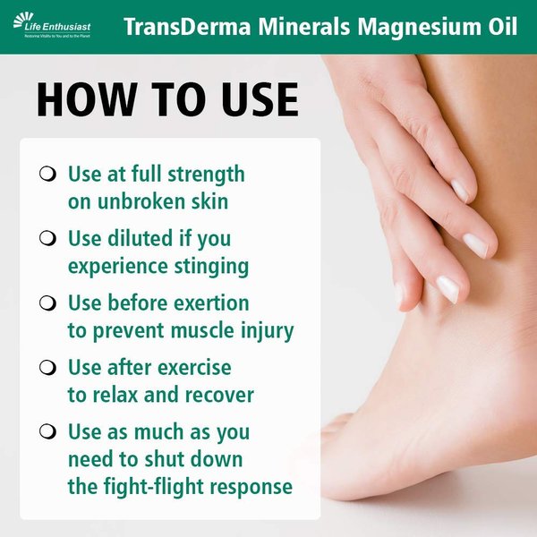 Transderma Minerals Magnesium Oil 4oz - Pure and Potent Magnesium Supplement for Skin Health - Pure Liquid Magnesium Chloride Hexahydrate Made With Ancient Minerals Magnesium, Fast Absorbing