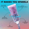 Drawdart USA Flag Pride Body Glitter,4th of July Hair Glitter Gel,Festival Rave Glitter Face Makeup,Sparkling Chunky Body Glitters,Independence Day Patriotic Accessories,50ml