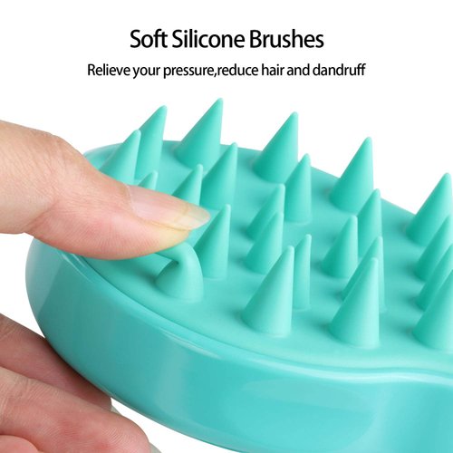 BTYMS Hair Scalp Scrubber Shampoo Brush, Silicone Scalp Massager Scalp Brush Hair Washing Brush Exfoliating Brush for Hair Growth & Dandruff Removal - Green