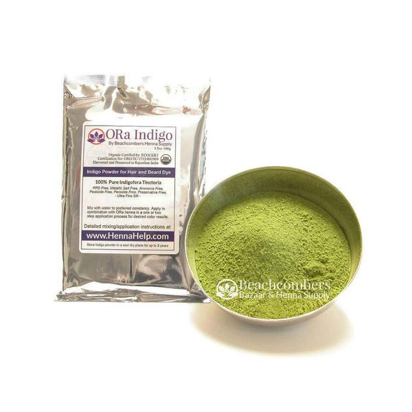 ORA Indigo Powder: Natural Indigo Hair Dye 100 grams 100% Pure Certified Organic