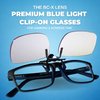 Blue Light Blocking Clip On Glasses Flip-up Computer Gaming Glasses Clip On Prevent Digital Eyes Strain Fatigue Video Gaming Eye Protection Advanced Computer Eyewear