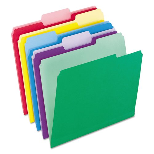 Pendaflex 84370 File Folders with Erasable Tabs, 1/3 Cut Top Tab, Letter, Assorted (Pack of 30)