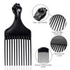 Soft 'N Style Black Afro Comb, Hair Pick for Curly Hair, Plastic Afro Pick for Women and Men, Detangle Wig Braid Hair Styling Comb, Hair Pick Comb for Styling, Curly Hair Comb
