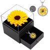 MOKOQI Sunflower Gifts for Women Artificial Sunflower Gifts for Her Mom Girlfriend Wife with Necklace in 100 Texts I Love You on Mother's Day Birthday XMS Present