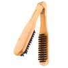 Double-Sided Bristle and Wooden Anti-Static Hairstyling Comb - Straightening Brush with Hair Clamp for Professional Hairdressing and DIY Salon