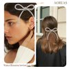 AOREAS 2PCS Bow Hair Clips Rhinestone Bowknot Clips Crystal Hair Pieces for Women Vanlentine Mothers' Day Party Halloween, Beige
