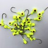 50 PCs Jigheads for Fishing 1/32 1/16 1/8 oz Fishing Hooks Crappie Bass Double Eyes (Chartreuse, 1/32 oz)