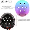 JeeFree Adjustable Gradient Color Skateboard Helmet for 3-5-8-14+Ages【Toddler Kids Youth Adult】 Girls Boys Woman.Bike Helmet for Multi-Sports Cycling Bicycle Scooter Inline Roller Skate Rollerblading