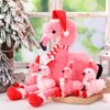Blueweenly 18 Inch Christmas Flamingo Stuffed Animal Toy with 4 Small Christmas Plush Flamingo with Santa Hat Inside Pink Plushie Christmas Plush Decoration for Flamingo Party Decor