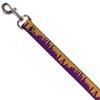 Dog Leash Los Angeles Solid Skyline La Gold Purple 4 Feet Long 0.5 Inch Wide