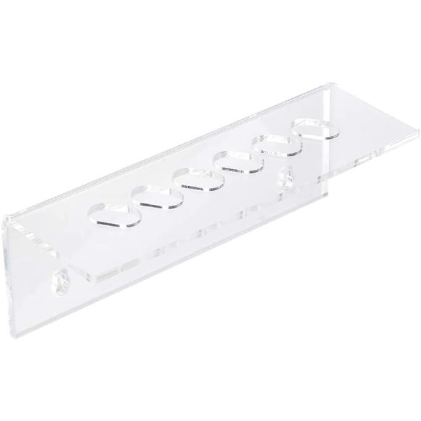 esowemsn 1PC Clear Acrylic 6-Slot Wall Mounted Scissors Holder Rack with Screws Salon Shear Holder Hairdresser Scissor Combs Clips Desktop Organizer Accessories for Barber Shop Office Home
