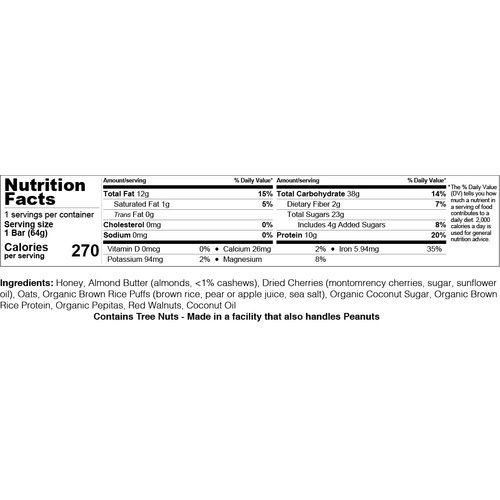 Garuka Bars Energy Bar - Handmade with Raw Honey - 100% Recyclable Packaging (Red Walnut Protein, 12 Bars)