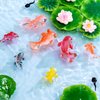1 0 PcsMini Resin Goldfish Set, Dollhouse Miniature Tiny Fish Figurines, Mini Resin Sea Animals Landscaping Decoration,Cute Stuff accessories for Party ,Cake,Fairy Garden Decorations DIY Fish Tank
