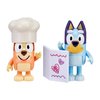 Bluey and Bingo Fancy Restaurant 2 Figure Playset Pack Articulated 2.5 Inch Action Figures Includes Toy Menu and Chef Hat Official Collectable Toy