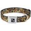 Dog Collar Seatbelt Buckle Mud Flap Girls Camo Browns 16 to 23 Inches 1.5 Inch Wide