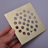 TRUSTMI 4-1/4 Inch Screw-in Shower Drain Cover Replacement Square Floor Drainer Grate,Brushed Gold