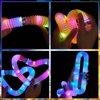 Mikulala 24 Pcs Light up Party Favors for Kids 4-8-12, Glow Sticks Pop Tubes Pack, Light up Toys Glow Party Supplies, Halloween Party Favors Birthday Gifts for Kids Classroom Treasure Box Prizes