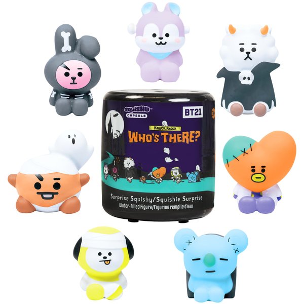 LINE Friends BT21 [Surprise Blind Capsule] [Halloween Series] Cute Water Filled Squishy Toy [Birthday Gift Bags, Party Favors, Gift Basket Filler, Stress Relief Toys] - 1 Pc.