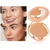 Oulac Shimmer Bronzer Powder Face Makeup Compact - Natural Sun Kissed Finish, Highlighter Bronzer Blush, Contour Powder, Soft Touch Texture, Vegan & Cruelty-Free B01