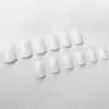 LuckForever Short Press on Nails 240pc Glossy White Press on Nails Short Square Round Fake Nails Full Cover 10 Sheets Nail Adhesive Tabs,Small Wooden Sticks and Nail Files False Nails for Women