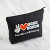 MNIGIU Funny Mahjong Bag Mahjong Lover Gift Peace Love Mahjong Board Game Fan Gift Lucky Mahjong Gift (Peace Love Mahjong Black)