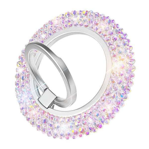 Erolagomat Bling Magnetic Cell Phone Ring Holder Grip Compatible with MagSafe，Glitter Sparkle Magnet Finger Phone Ring Grip Stand Holder Compatible with iPhone 16 15 14 Plus 13 12, Pro, Pro Max