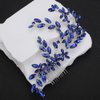 Teyglen Crystal Wedding Headpiece Flower Blue Rhinestone Bridal Hair Comb Headband Hair Accessories for Bride Handmade Blue Crystal Hair Piece Bridal Side Comb for Women Girls (Blue)