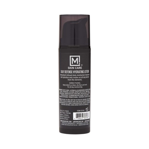 M. Skin Care Men's Daily Defense Hydrating Lotion, Lightweight Moisturizer, Cruelty and Paraben Free
