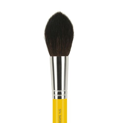 Bdellium Tools Professional Makeup Brush - Studio Series 974 Tapered Powder - With Soft Synthetic Fibers, For Sculpt & Shape (Yellow, 1pc)