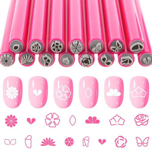 DANNEASY Nail Art Stamp Pen Set (15PCS), 3s Quick DIY Nail Design Tools - Easy to Use, Butterfly Flower Nail Stamper Pens, Nail Art Decoration for DIY Salon Manicure Kit Nails Supplies