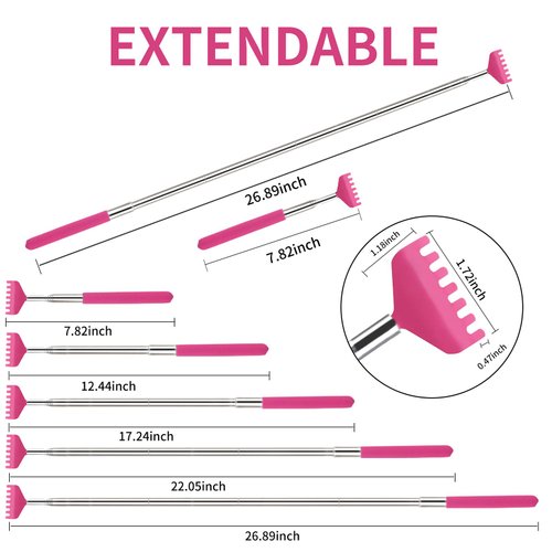 Gifts for Women,Mom Gifts from Daughter Son,Back Scratcher Extendable,Cool Stuff Gadgets Tools Gift Ideas for Her,Wife,Grandma,Coworker, Funny Gag White Elephant Gifts for Adults,Kids(Pink 2 Pack)