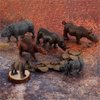 6 PCS Rhinoceros Wild Animal Model Figures Dicerorhinus Sumatrensis Figurines Family Party Favors Supplies Cake Toppers Decoration Set Toys for 5 6 7 8 Years Old Boys Girls Kid Toddlers