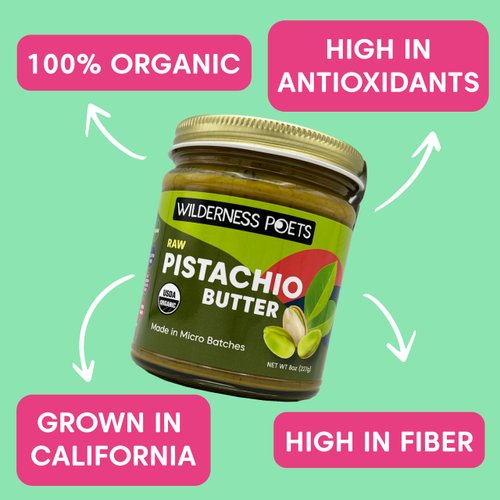 Wilderness Poets, Pistachio Butter - Organic, Raw, 100% Pistachio (8 Ounce)