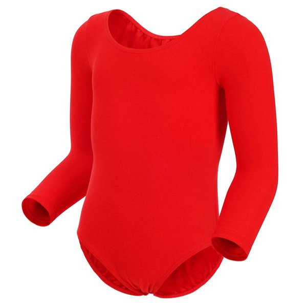 MAGIC TOWN Long Sleeve Toddler Gymnastics Leotards, Ballet Dance Leotard Gymnastics for girls (4-6,Red)