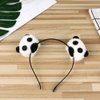 Teensery 4 Pcs Faux Pompom Panda Headbands Cute Furry Hair Hoop for Women Girls Kids Cosplay Halloween Makeup Headpiece Hair Accessories
