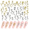 QXUJI 3D Rose Nail Art Charms, Flowers Rose Buds Nail Art Accessories Decoration, Metal Alloy Nail Art Decals, for Girls Women DIY Nail Design Craft Jewelry Making, Gold and Silver, 7 Styles