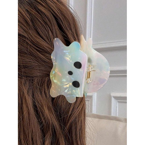 Halloween Hair Claw Clips Hair Claw for Women 1Pcs Cute Ghost Hair Claw Clips for Thick Hair Laser White Ghost Hair Clips Hair Clips Hair Clips Silver Halloween Clips Cute Hair Clips Accessories