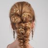 HINZIC 8PCS 1inch Gold Star Hair Clips 30mm Metal Snap Barrettes Non Slip Cute Wedding Prom Halloween Christmas Hair Accessories for Women