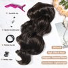 SilkStrands Halo Hair Extensions 20 Inch Invisible Wire Hair Extensions with Adjustable 4 Clips on Soft Transparent Lace Black Brown Hair Extensions Natural Upgrade Long Wavy Hair Extensions for Women
