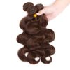 Dark Brown Body Wave Human Hair Bundles Color 4 Chocolate Brown Bundles Human Hair Brazilian Human Hair Double Weft Remy Hair Extensions Wet and Wavy Bundles Silky Soft 8 10 12 inch