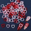 ROFIBUT Heart Pearls Nail Charms Acrylic Pearls 3D Nail Art rhinestones Cute Nail Gems Valentines Nail Art Supplies Red Pink White Hollow Heart Pearls Nail Diamond for Crafts Jewelry Accessories 90Pcs