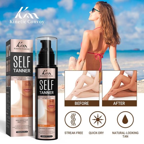 Self Tanner Natural Self Tanning Lotion - Sunless Tanning Lotion for Face, Body, and Legs, Gradual Tan Moisturizer for Fair to Medium Skin