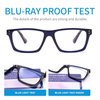 Yuluki 5 Pack Reading Glasses Blue Light Blocking for Men Women，Square Frame Computer Readers with Comfort Spring Hings,Anti Glare/Eyestrain 3.5