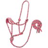 Weaver Leather Braided Rope Halter with 6' Lead, Average Horse, Gray/Pink