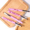 French Manicure Brush -Two Way Nail Art Brush with Dotting Manicure Tool for Manicure Cuticle Clean Up Nail Art Design- Professional Nail Salon Quality Brush, Nail Dotting Pen (10#, Pink)
